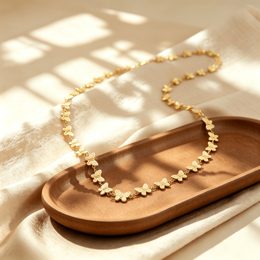 18K Golden Plated Multi-Layer Butterfly Necklace — Elegant Gift